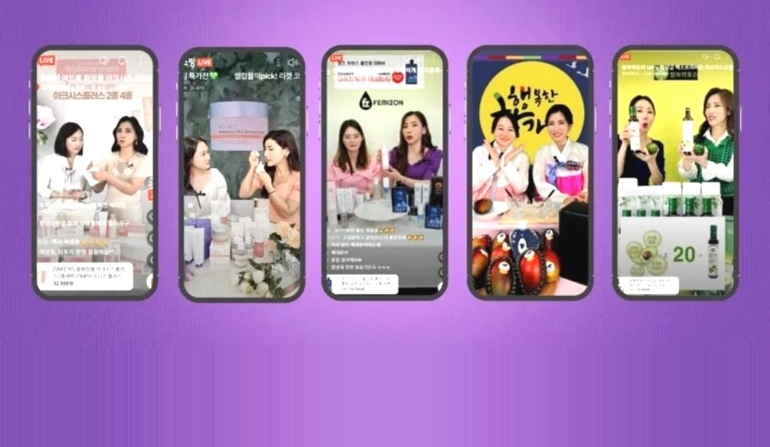 뷰티 브랜드 상품을 소개하며 진행한 라이브커머스 방송 화면 모음