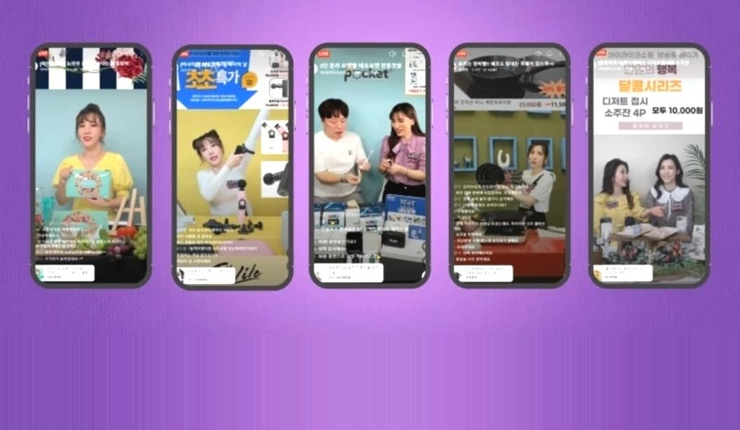 생활용품과 주방용품을 소개하며 진행한 라이브커머스 방송 화면 모음